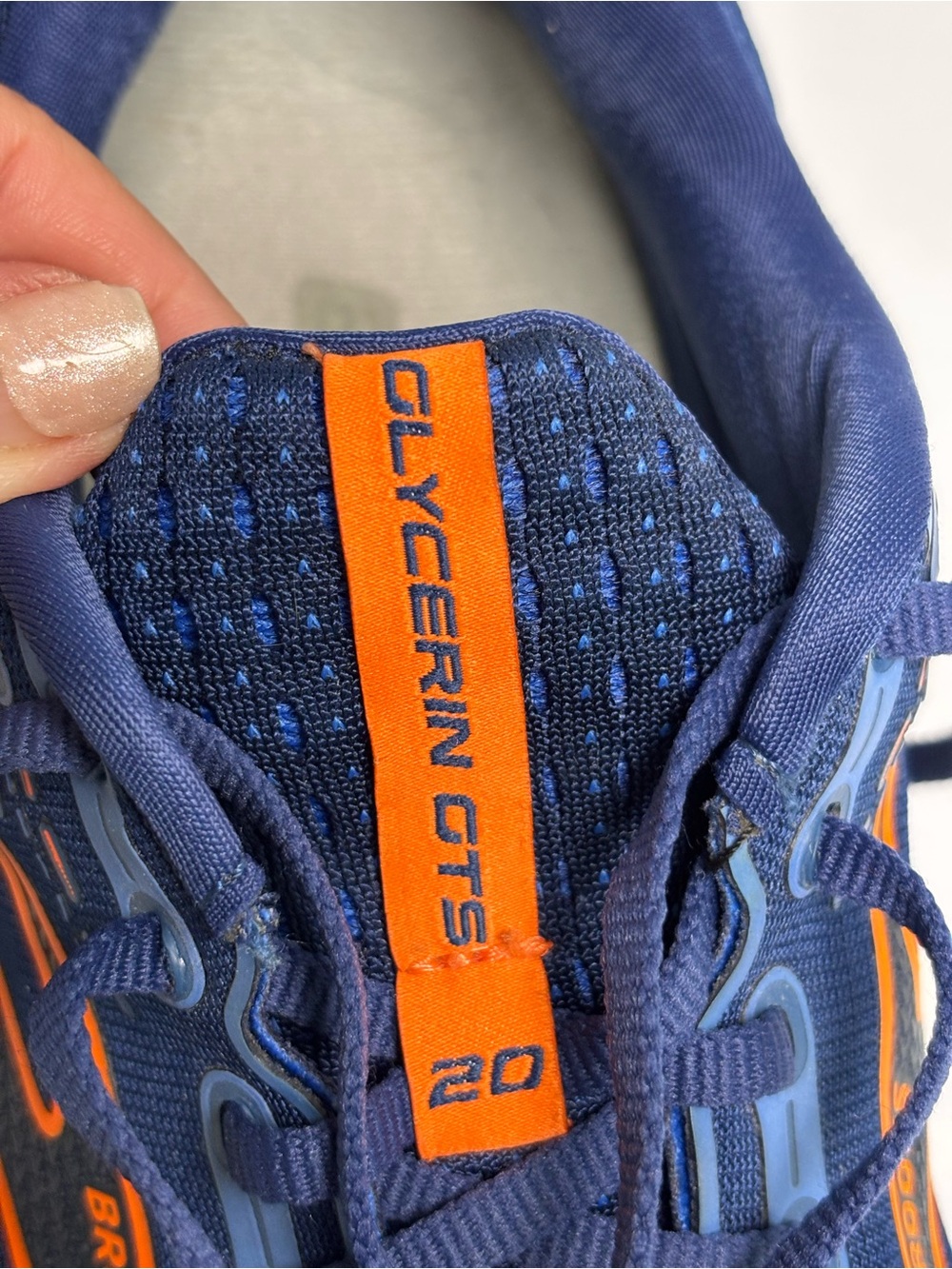 Brooks Glycerin GTS 20 Men’s 10.5 D Navy Orange Running Performance Shoes - Picture 6 of 9